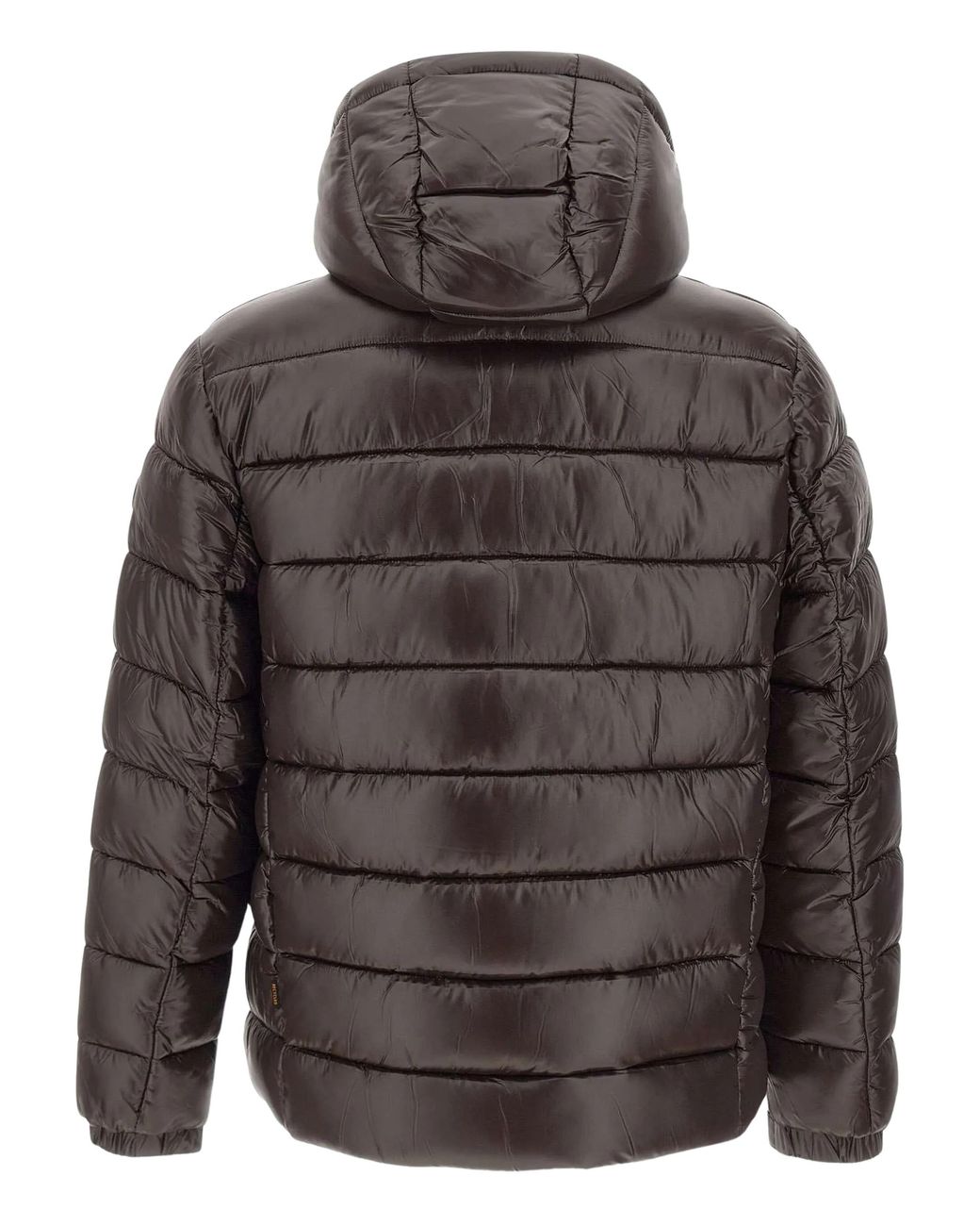 Save The Duck Gray Slouch-Hood Quilted Jacket for men
