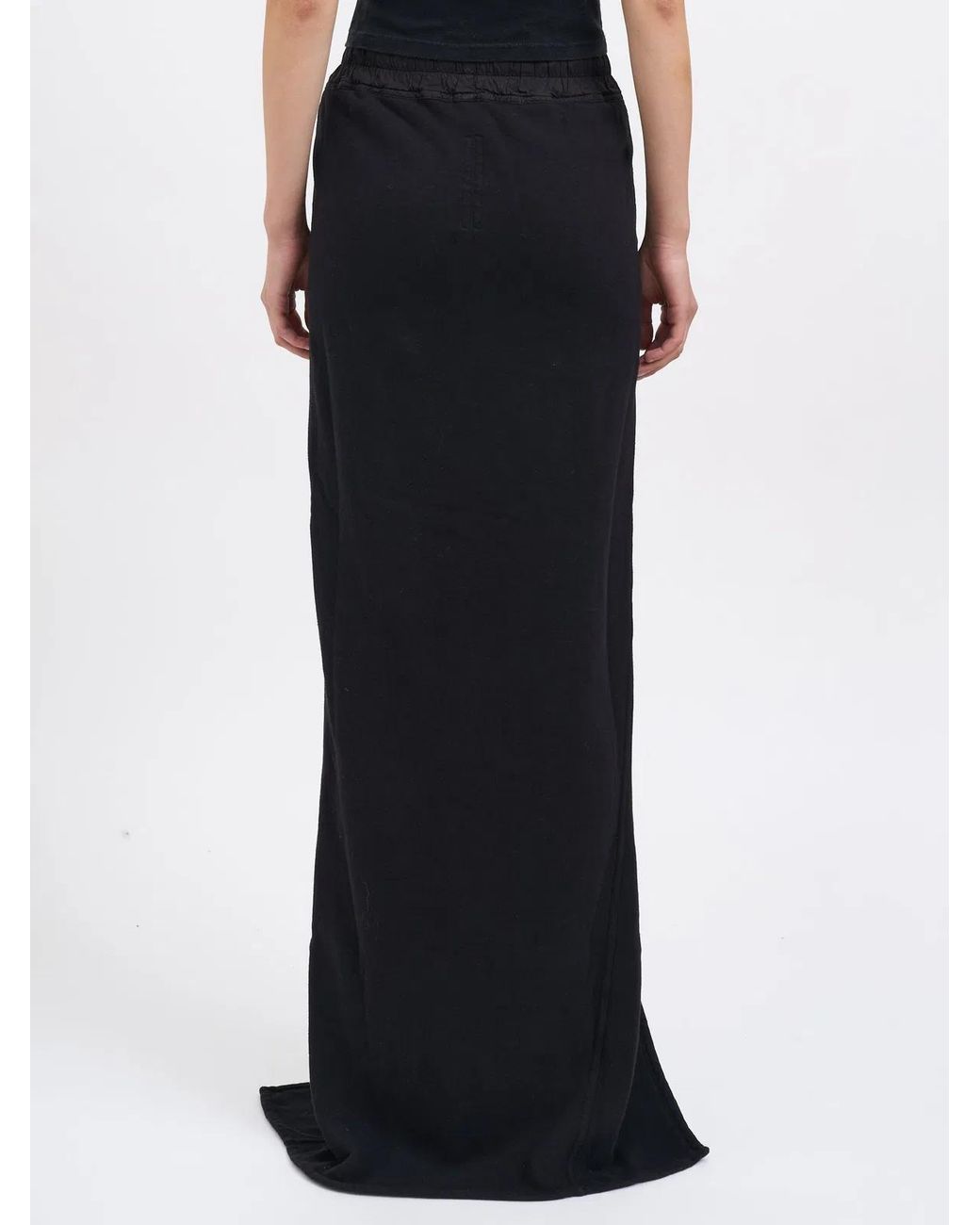 Rick Owens Black Phleg Pillar Skirt Fleece Skirt