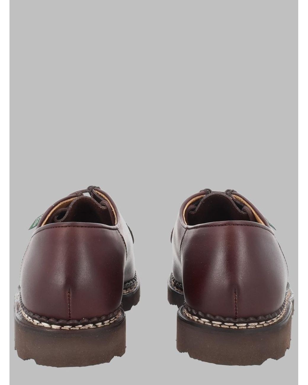 Paraboot Brown Stringata "Michael" Lace-Up Leather Dress Shoes for men