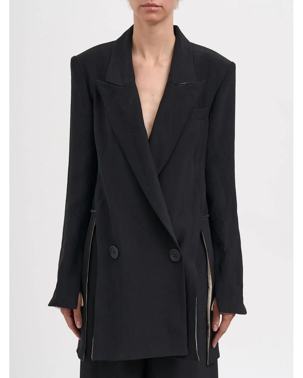 Alessandra Marchi Blue Double-Breasted Jacket