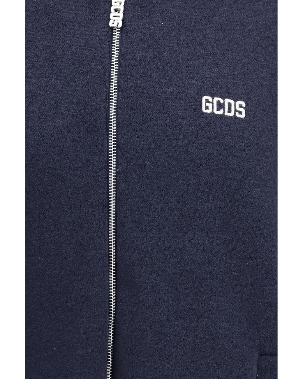 Gcds Blue Hooded Sweatshirt With Back Logo for men