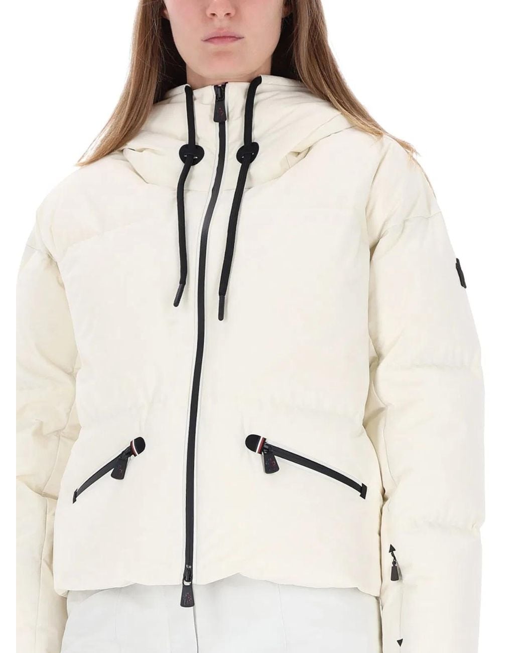 Moncler Natural Allesaz Ski Down Jacket With Hood