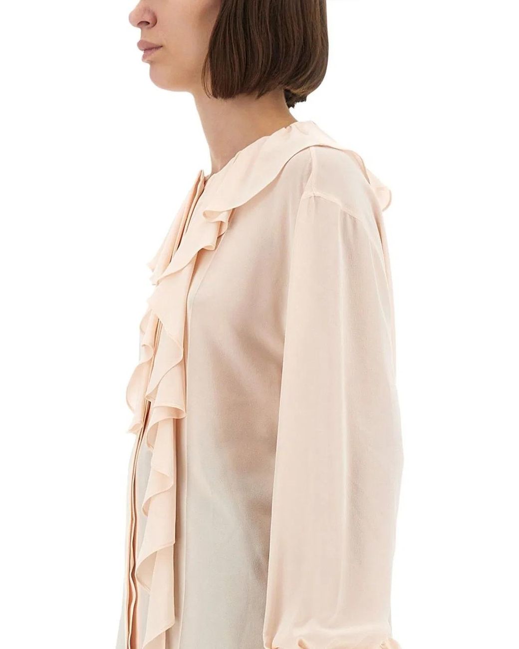 McQueen Natural Shirt With Ruffles