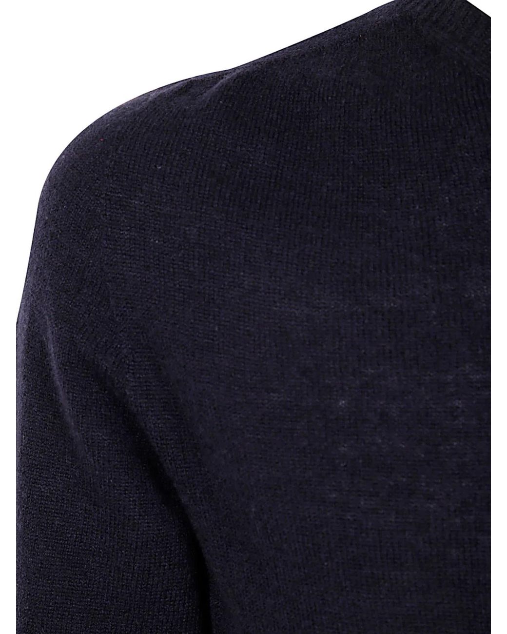 MD75 Blue Round Neck Cashmere Sweater for men