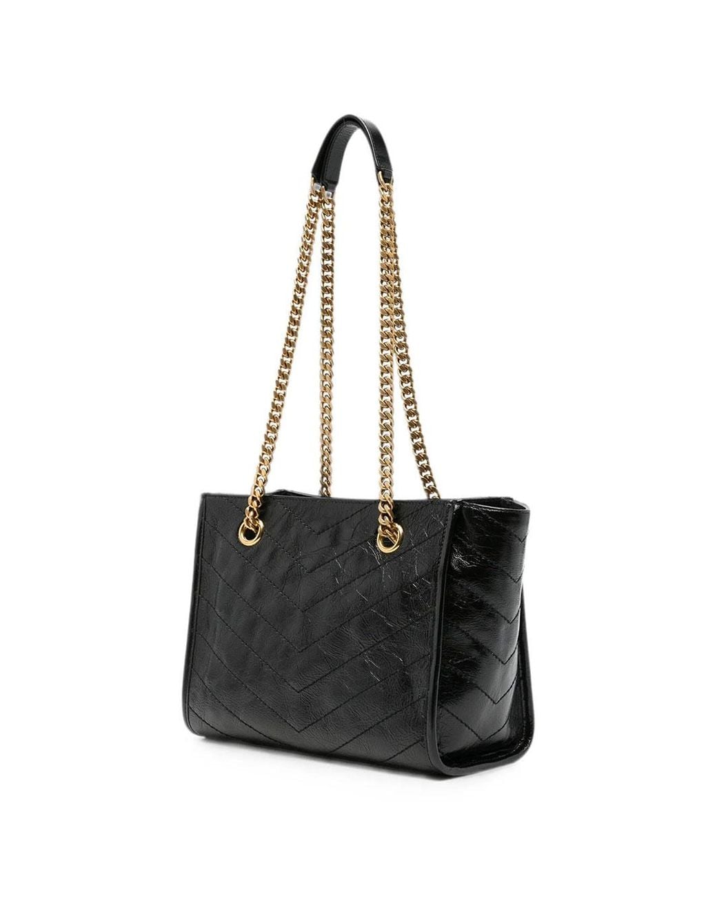 Saint Laurent White Cassandre Quilted Shoulder Bag