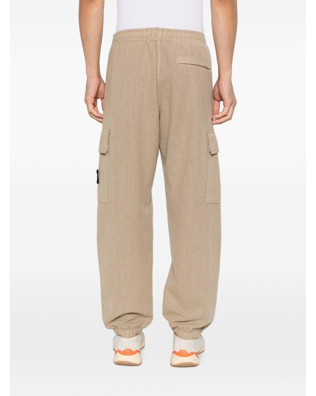 Stone Island Natural 3100050 Wool Nylon Flannel-Tc Joggers for men