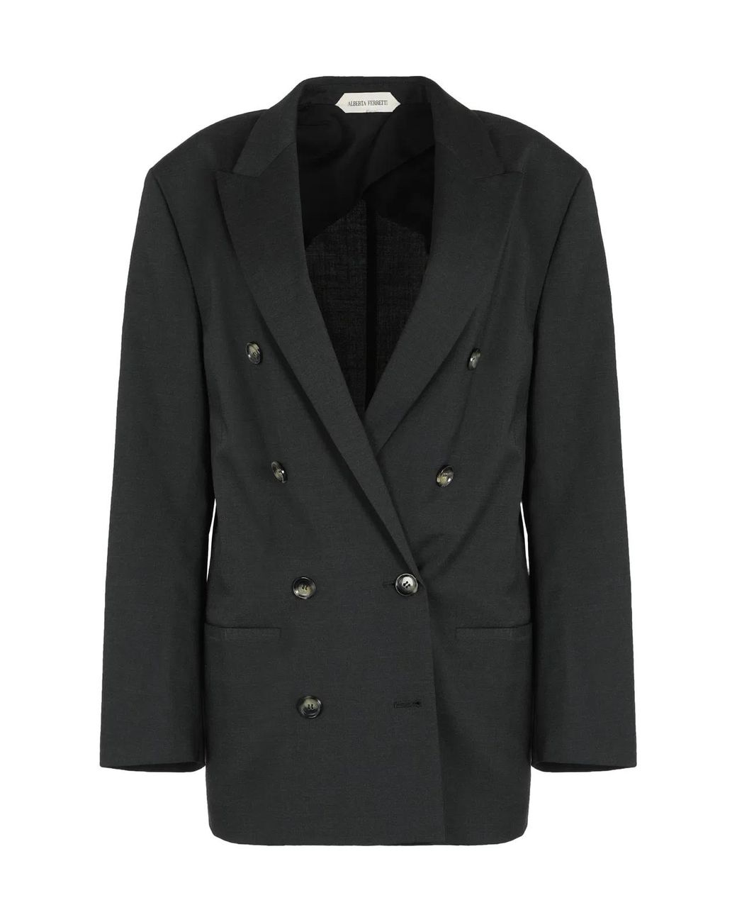 Alberta Ferretti Black Double-Breasted Blazer
