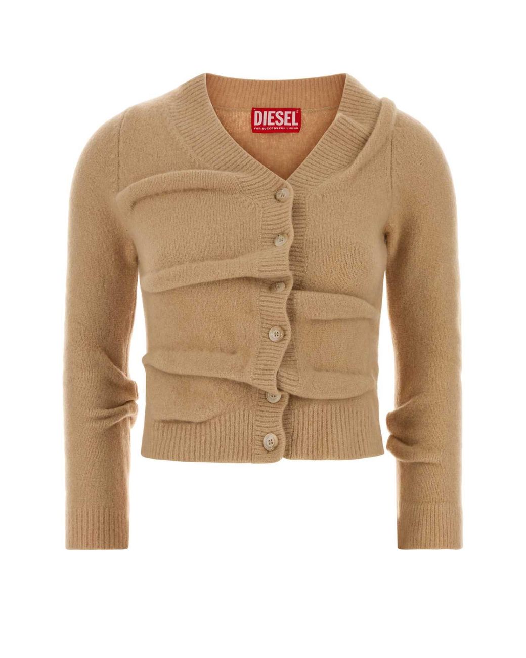 DIESEL Natural Stretch Wool Blend-Ava Cardigan