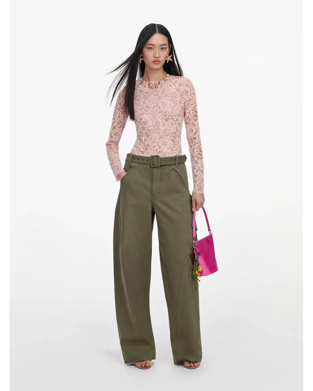 Self-Portrait Green Cargo Jeans