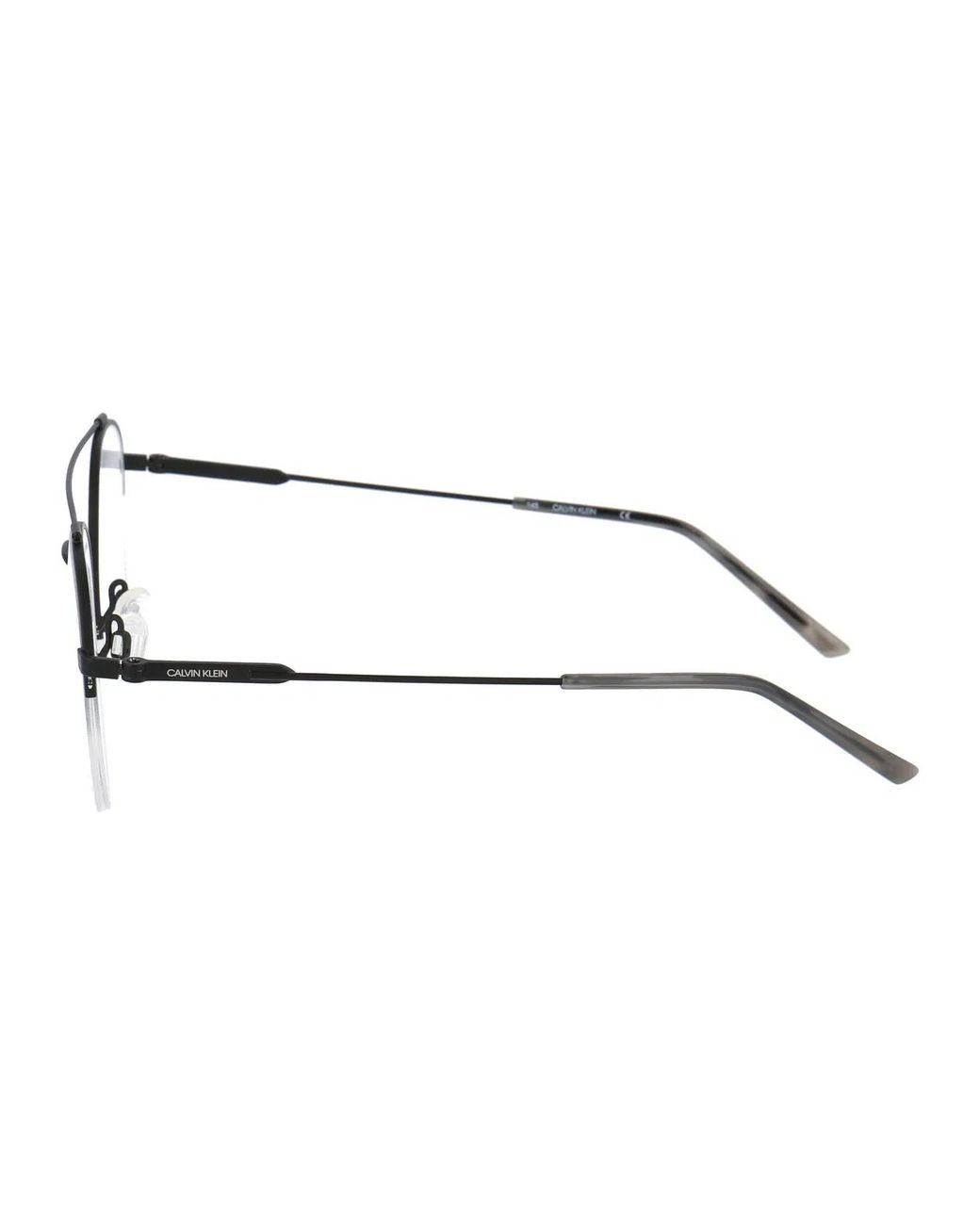 Calvin Klein Black Satin Metal Optical Glasses