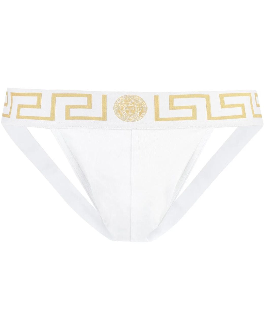 Versace White Stretch Cotton Jockstrap for men