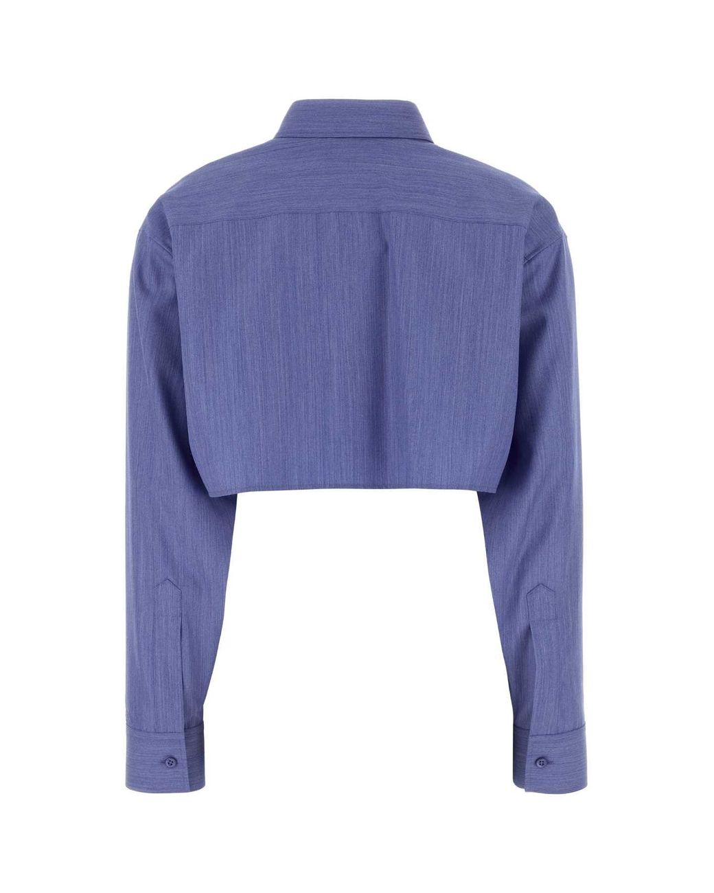 Balenciaga Blue Cerulean Wool Blend Shirt