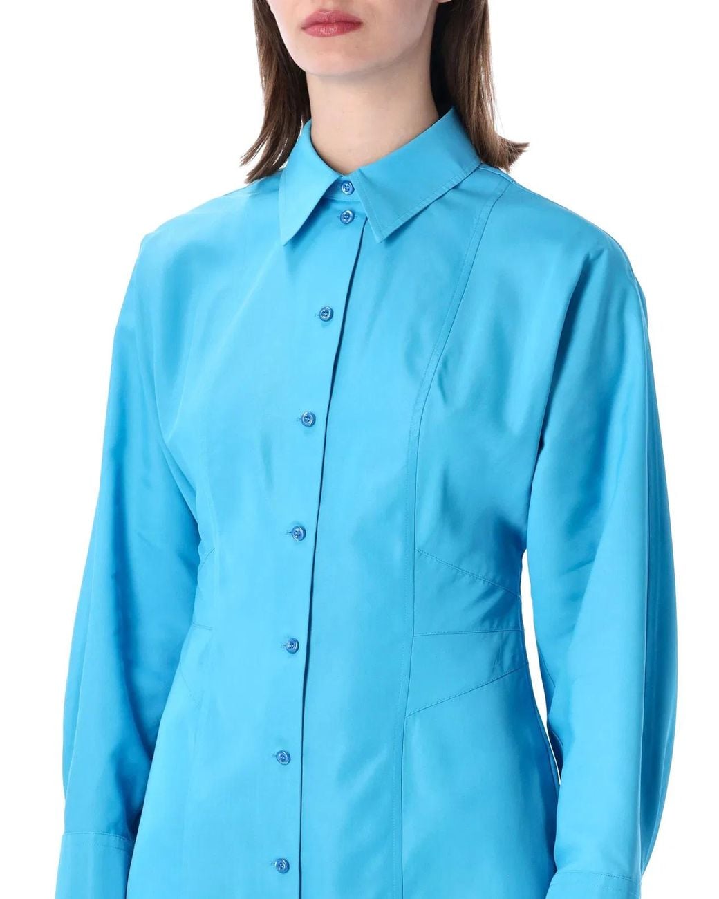 Fendi Blue Technical Viscose Dress