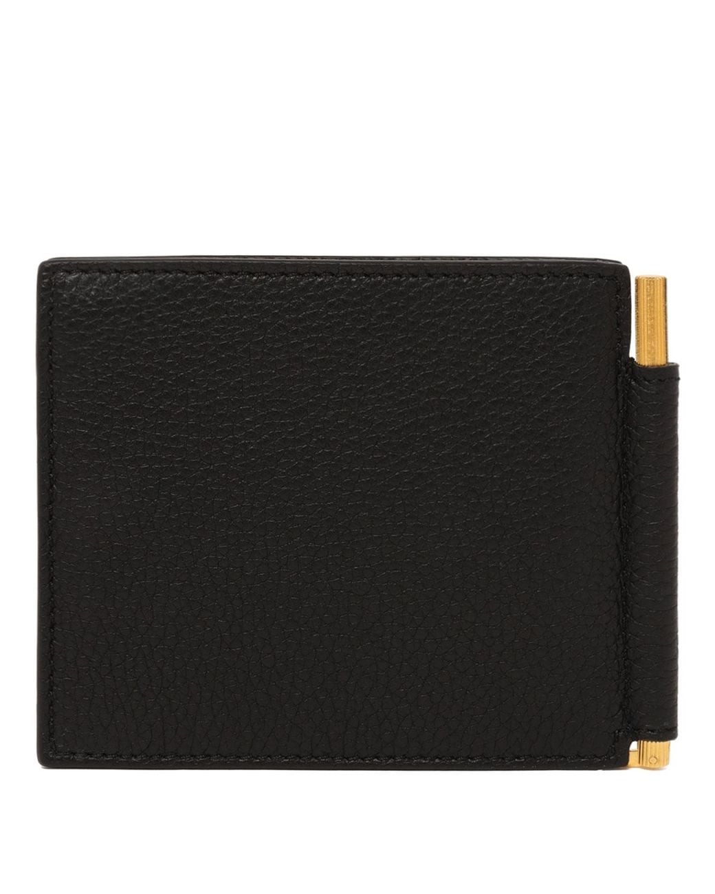 Tom Ford Black Leather T Line Money Clip Wallet for men