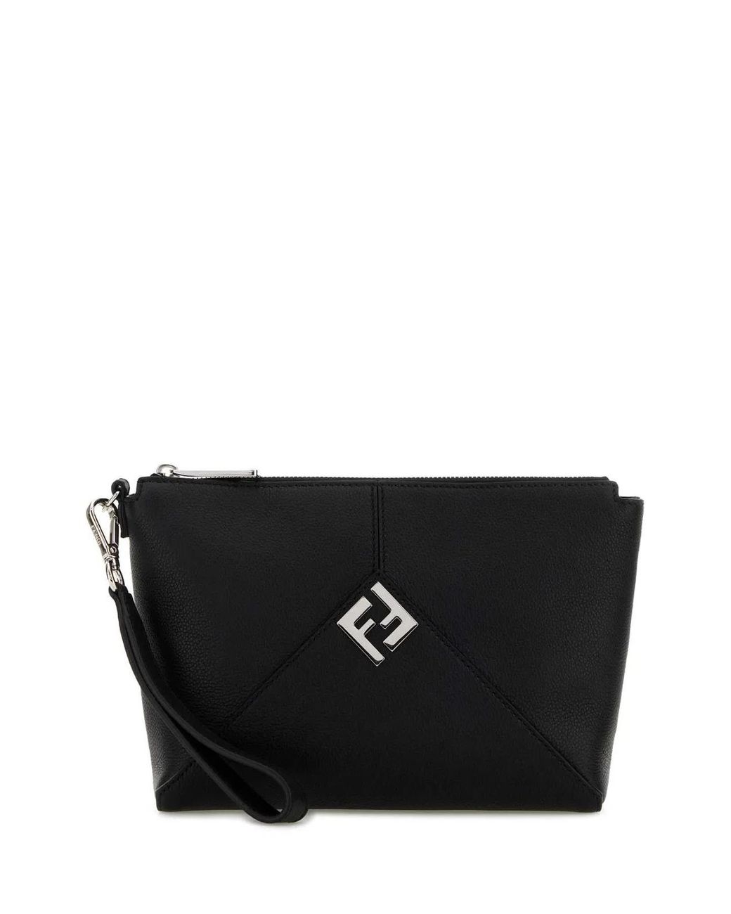 Fendi Black Leather Clutch for men