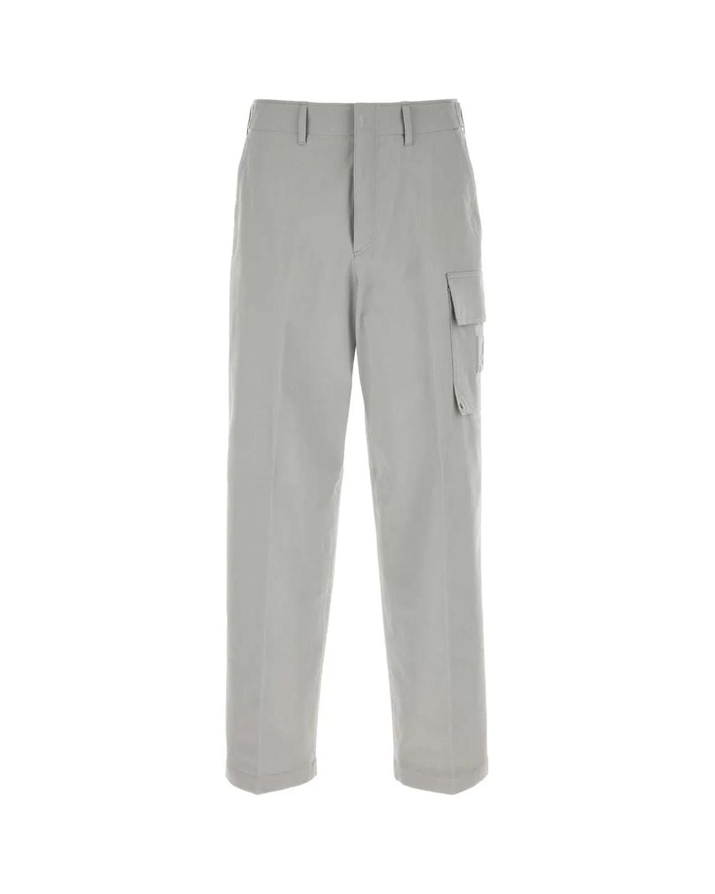 Fendi Gray Light Stretch Cotton Cargo Pant for men