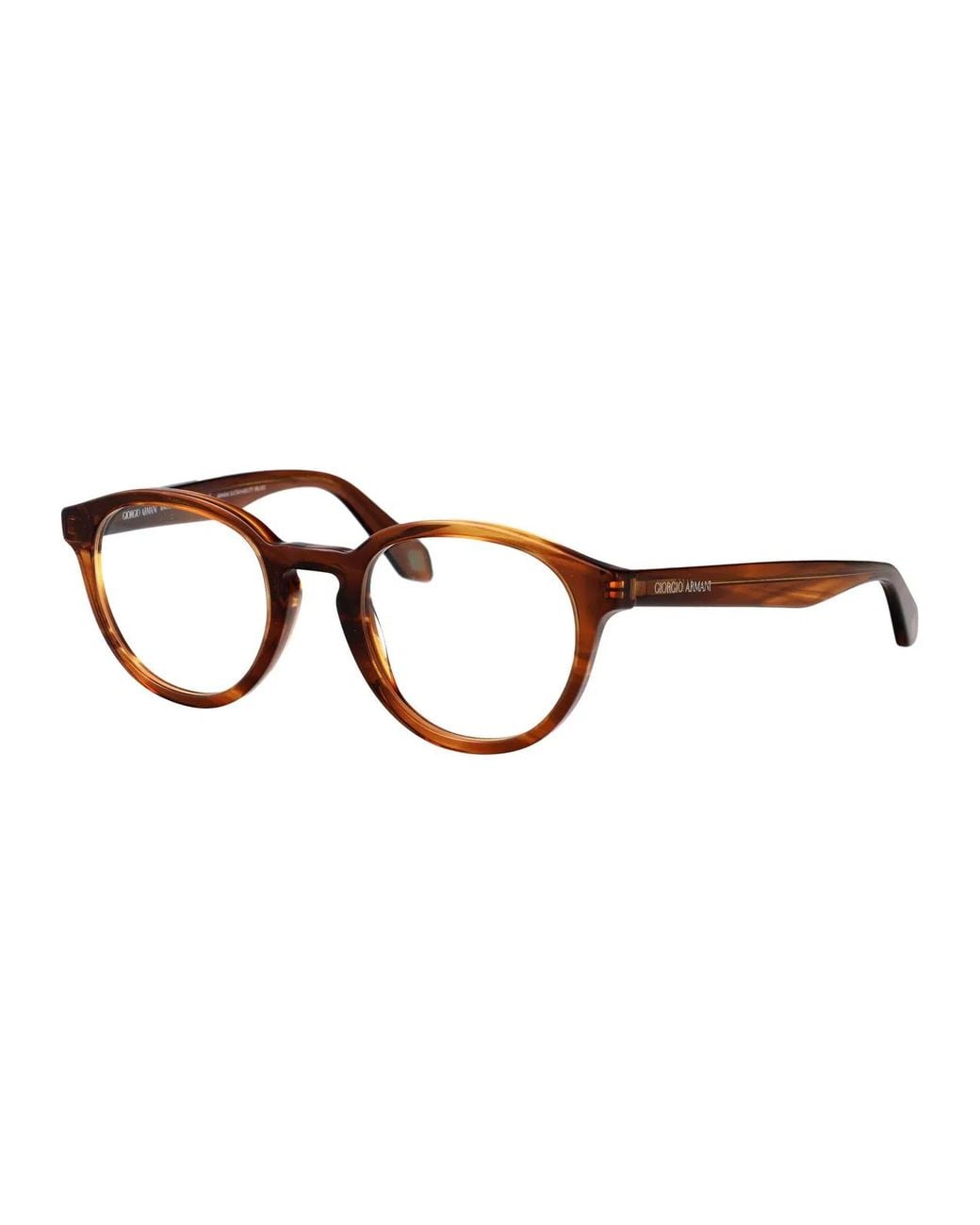 Giorgio Armani Brown Striped Acetate Sunglasses