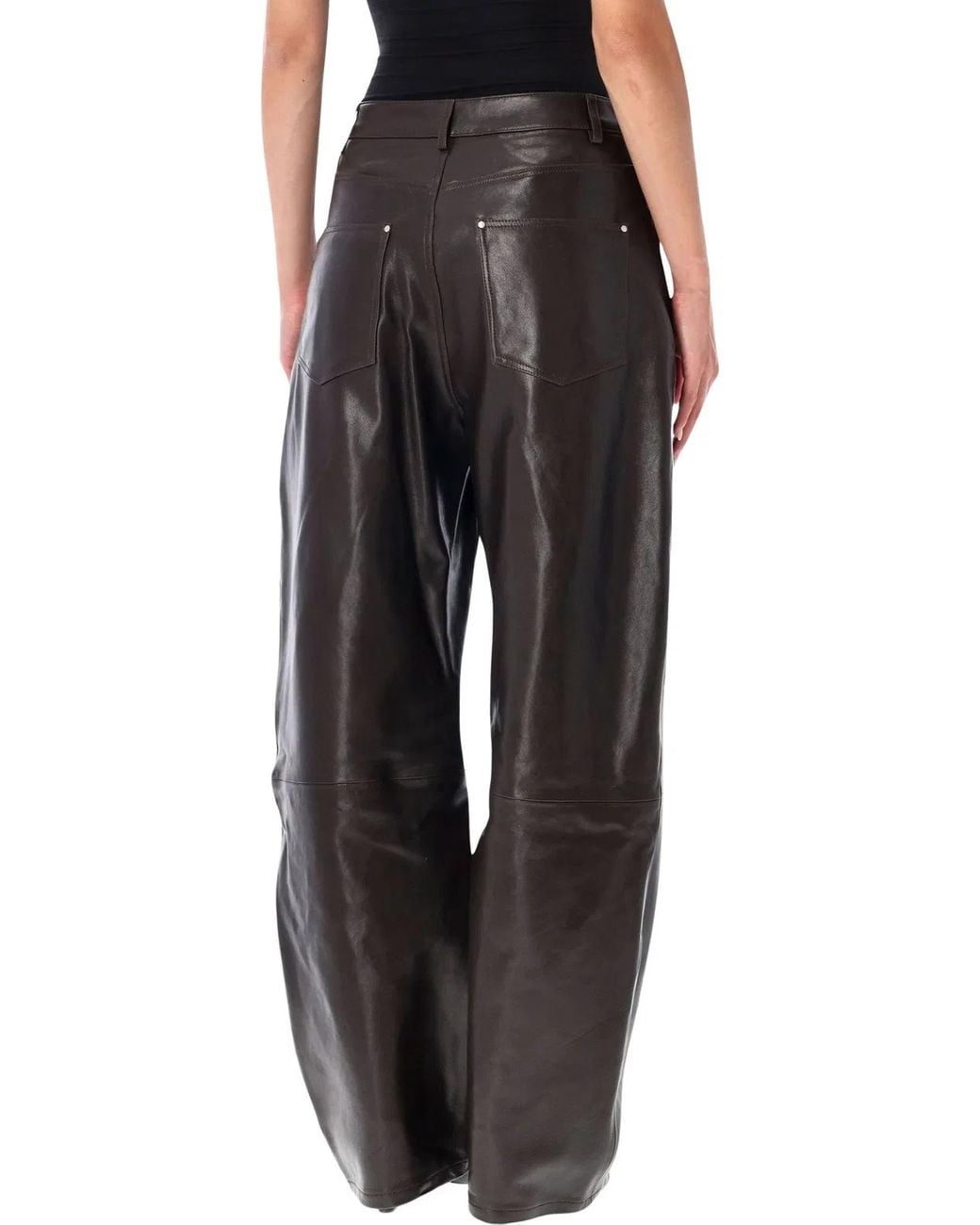 Arma Black Ece Leather Barrel Trousers