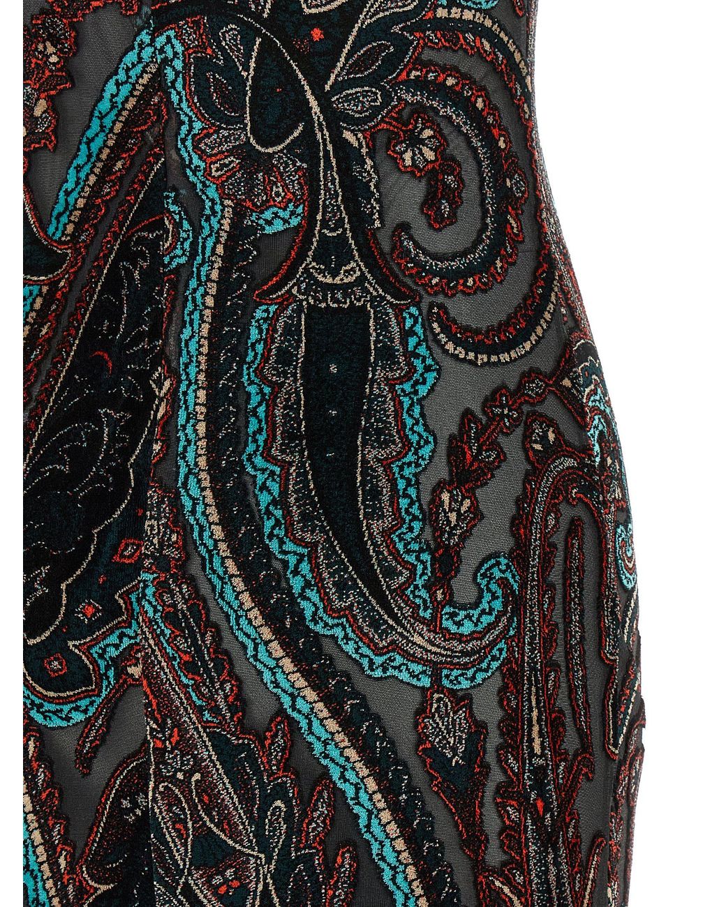 Etro Black Devoré Velvet Dress