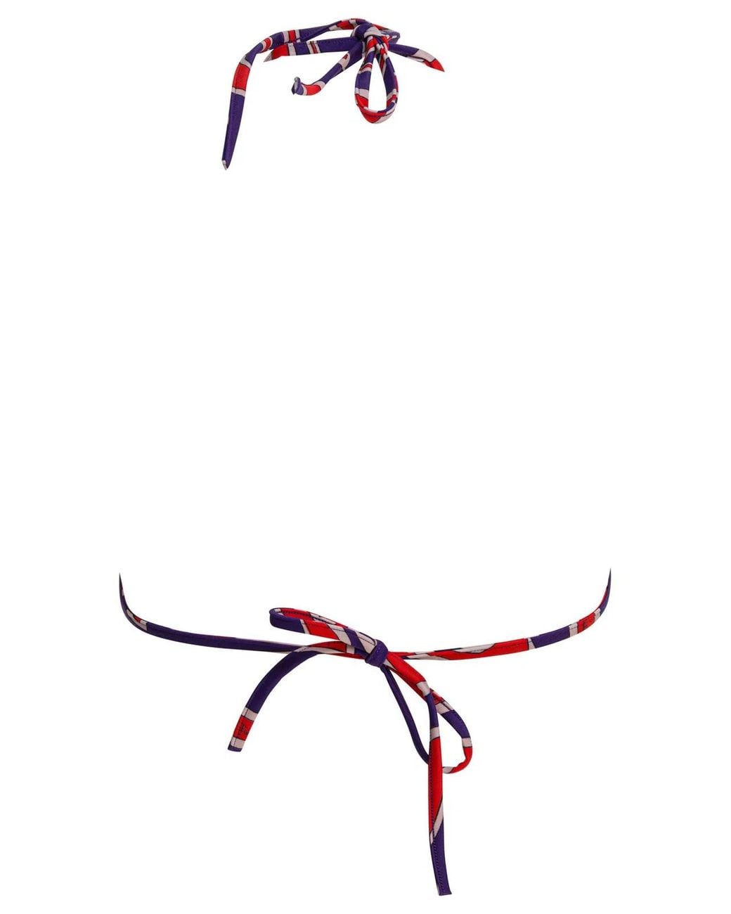 Emilio Pucci Red Labirinto Print Triangle Bikini Top