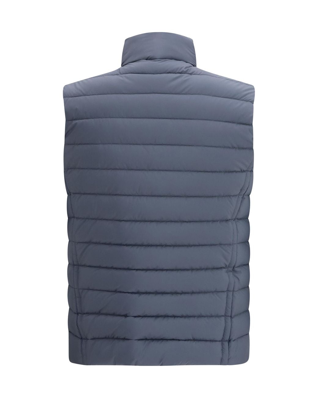 Moorer Blue Calaf-S3 Quilted Gilet With Boudin Padding Nylon; Polyurethane Down Jackets for men