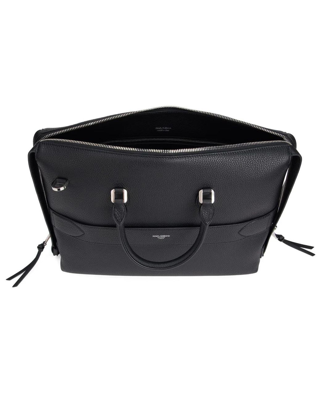 Dolce & Gabbana Black Leather Handbag Cow Hide Laptop Bags & Briefcases for men