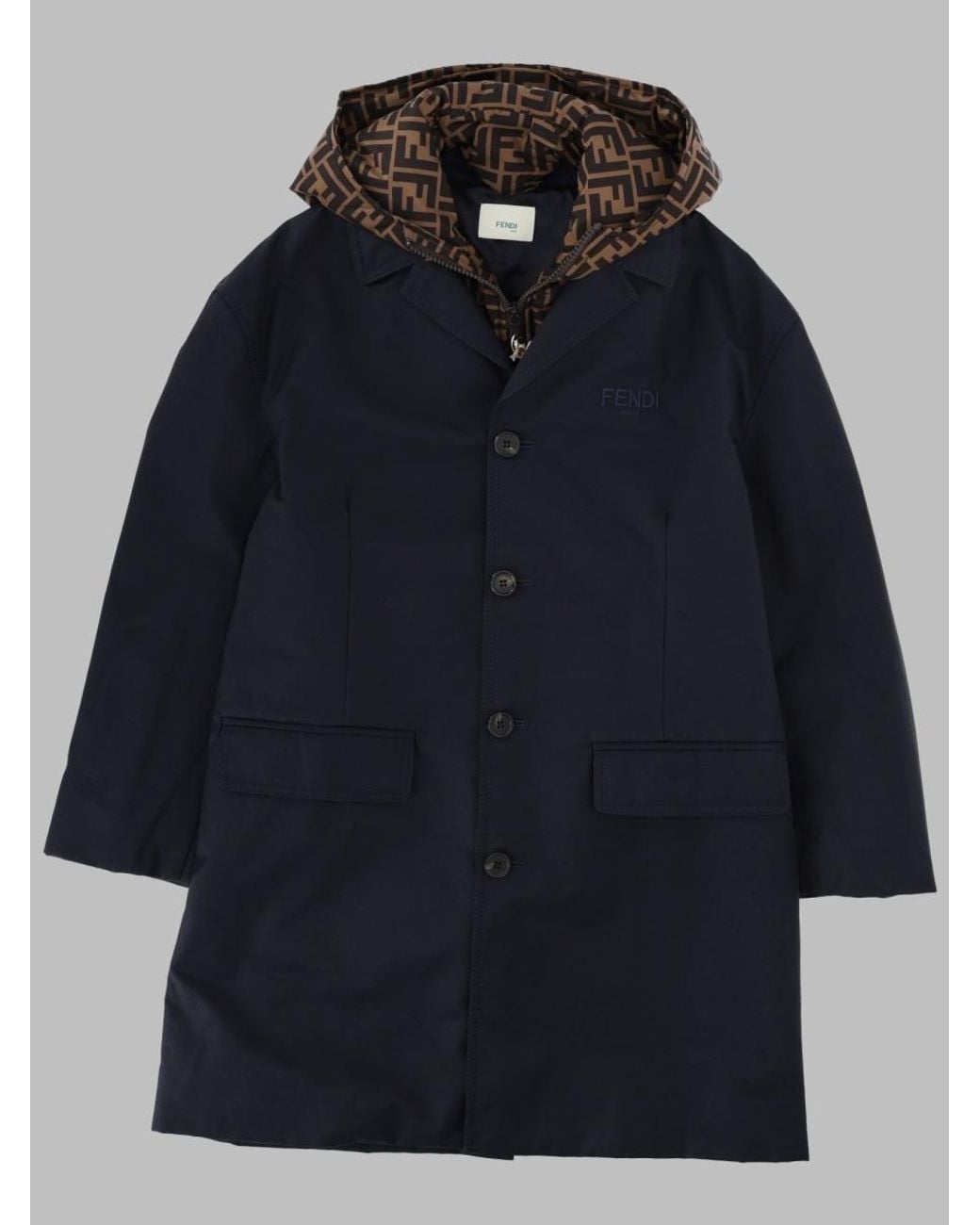 Fendi Blue Double Front Trench Coat