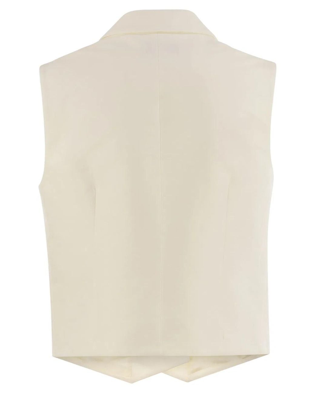 MVP WARDROBE White Double-Breasted Cotton And Silk Waistcoat