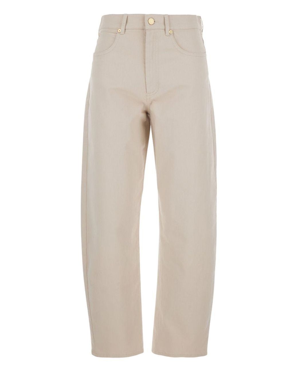 Max Mara Natural Bull Stretch Trousers Jeans Beige