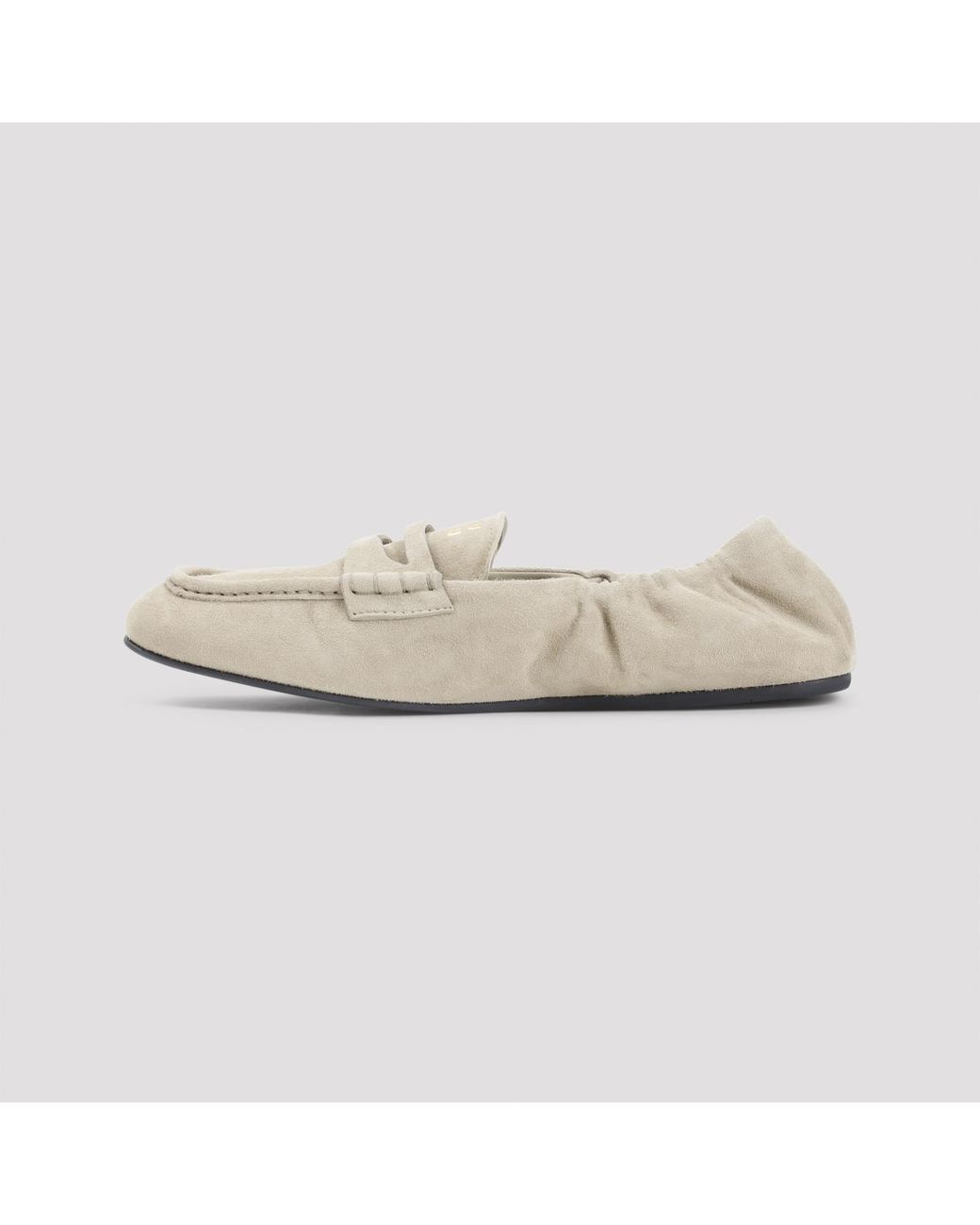 Miu Miu White Dederto Suede Lamb Leather Loafers