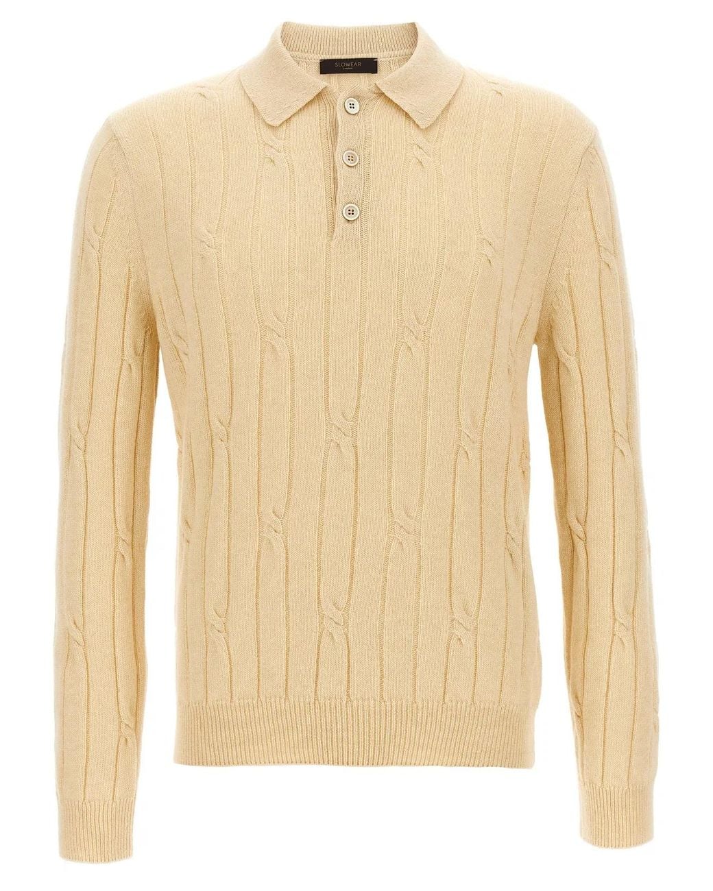 Zanone Natural Braided Wool Polo Shirt for men