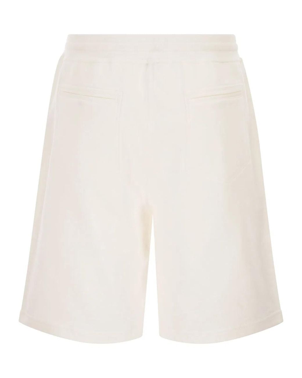 Brunello Cucinelli Natural Techno Cotton Fleece Bermuda Shorts for men