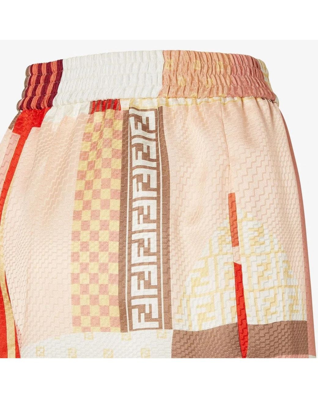 Fendi Pink Printed Crepe Shorts