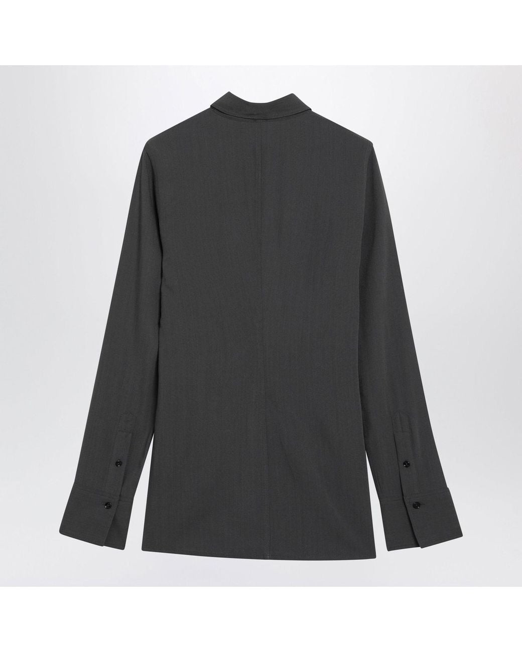 Totême Black Lightweight Viscose And Wool Shirt