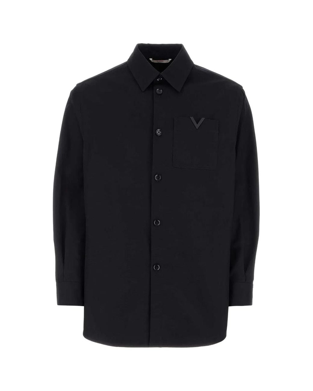 Valentino Garavani Blue Midnight Stretch Cotton Shirt for men
