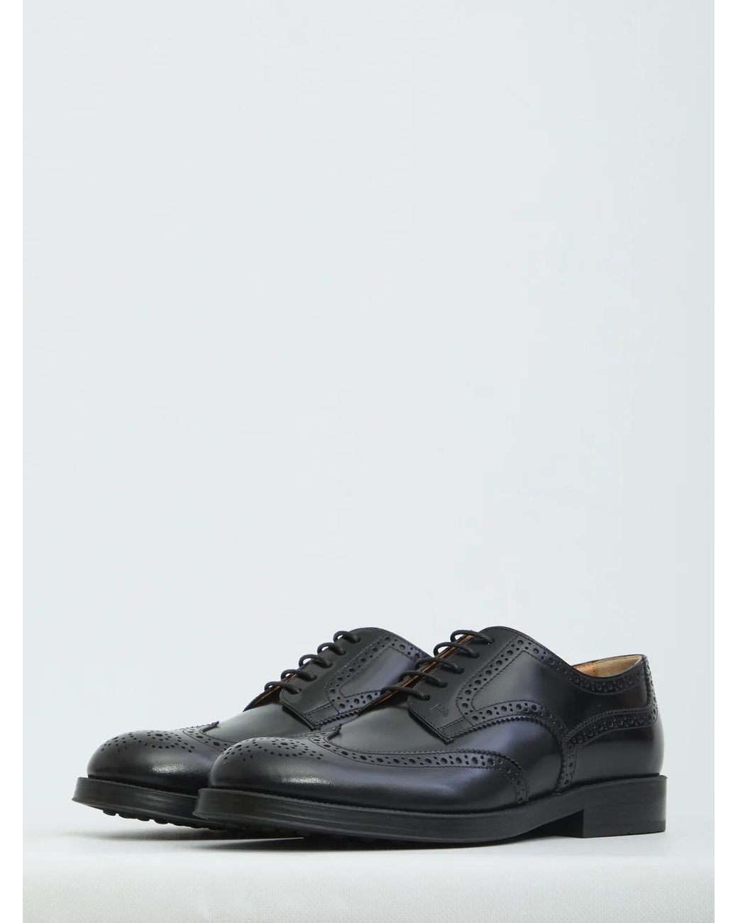 Tod's White Laced Up Shoes With Perforations for men