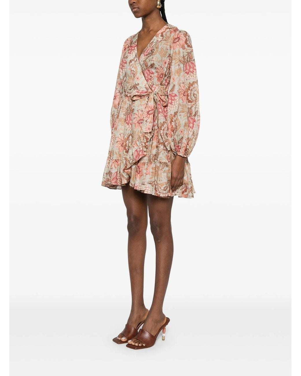 Zimmermann Pink Daylight Wrap Mini Dress