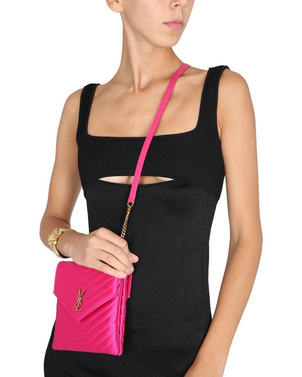 Saint Laurent Black Short Viscose Dress