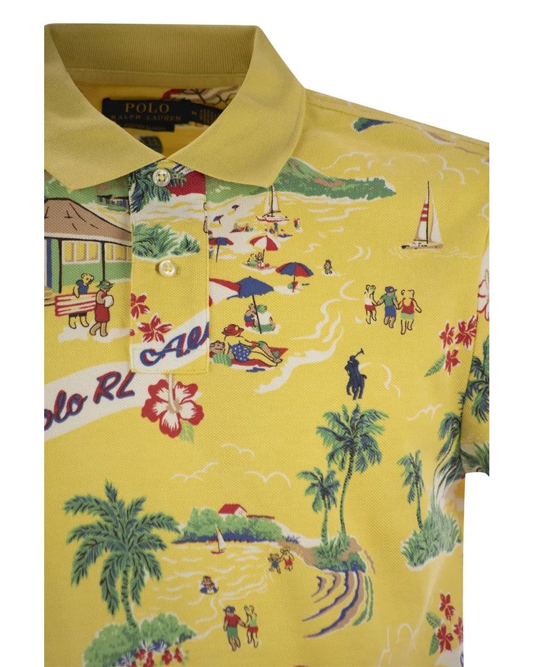Polo Ralph Lauren Yellow Polo Bear Custom Slim-Fit Pique Polo for men