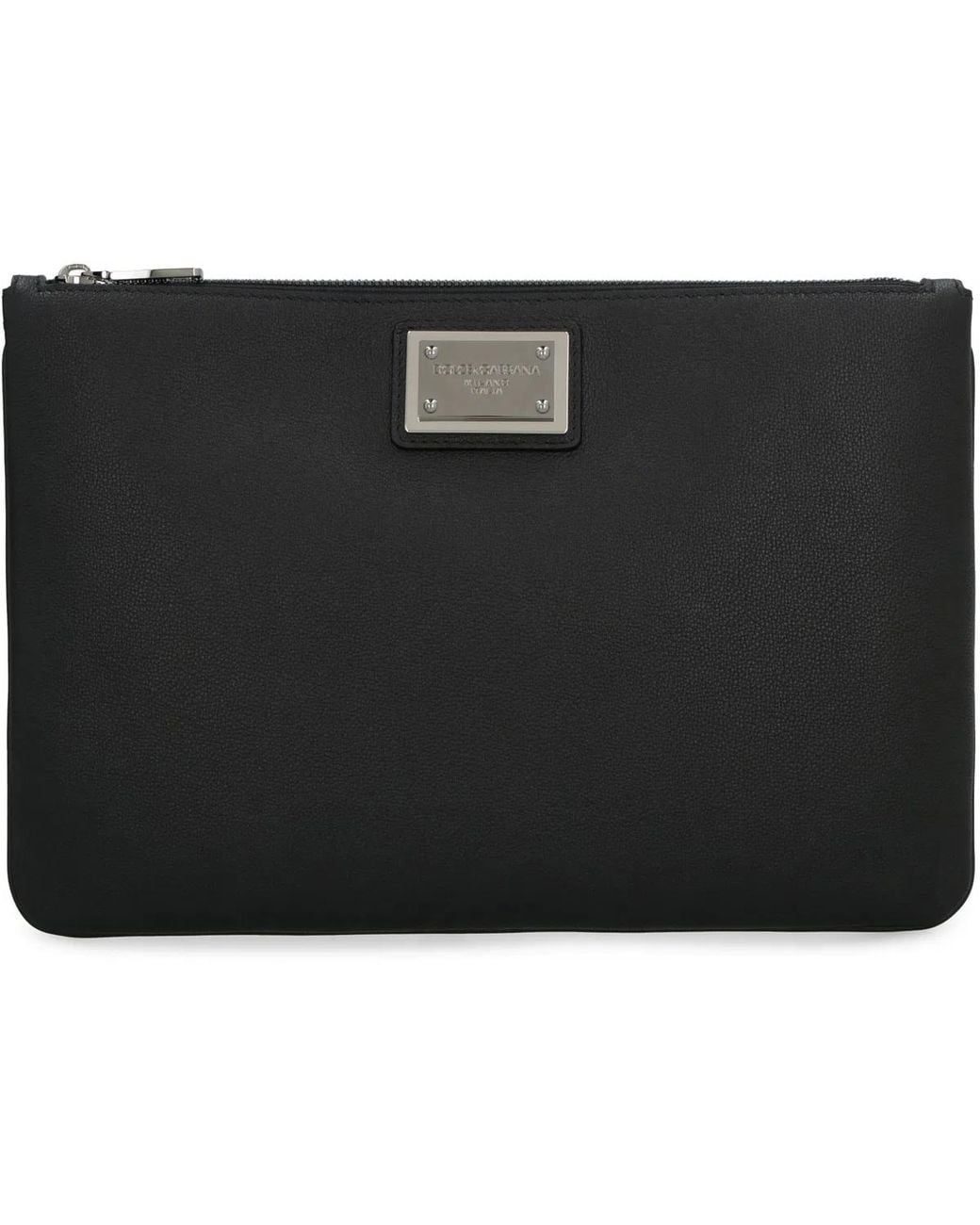Dolce & Gabbana Black Dolce & Gabbana Leather And Nylon Pouch for men