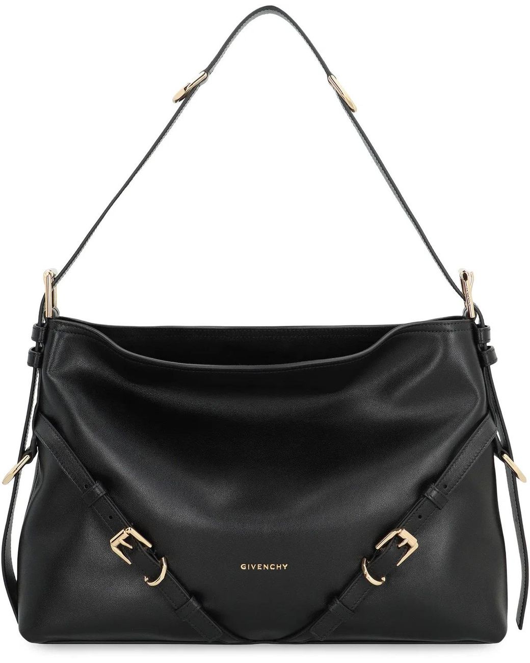Givenchy Black Voyou Media Leather Shoulder Bag