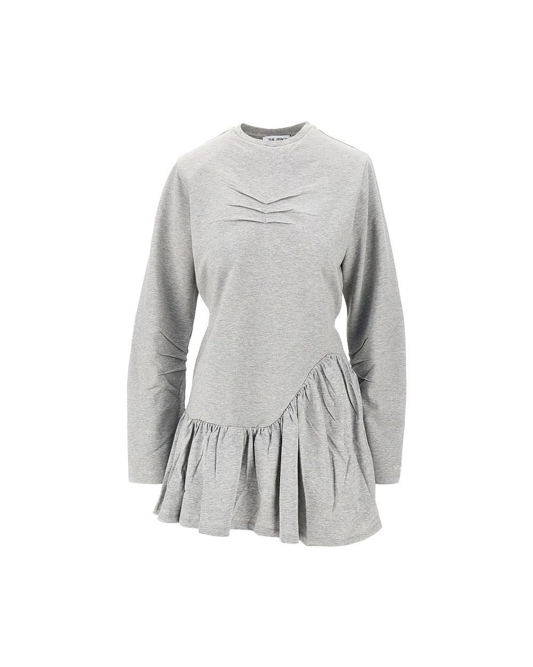 The Attico Gray Mélange Jersey Mini Dress
