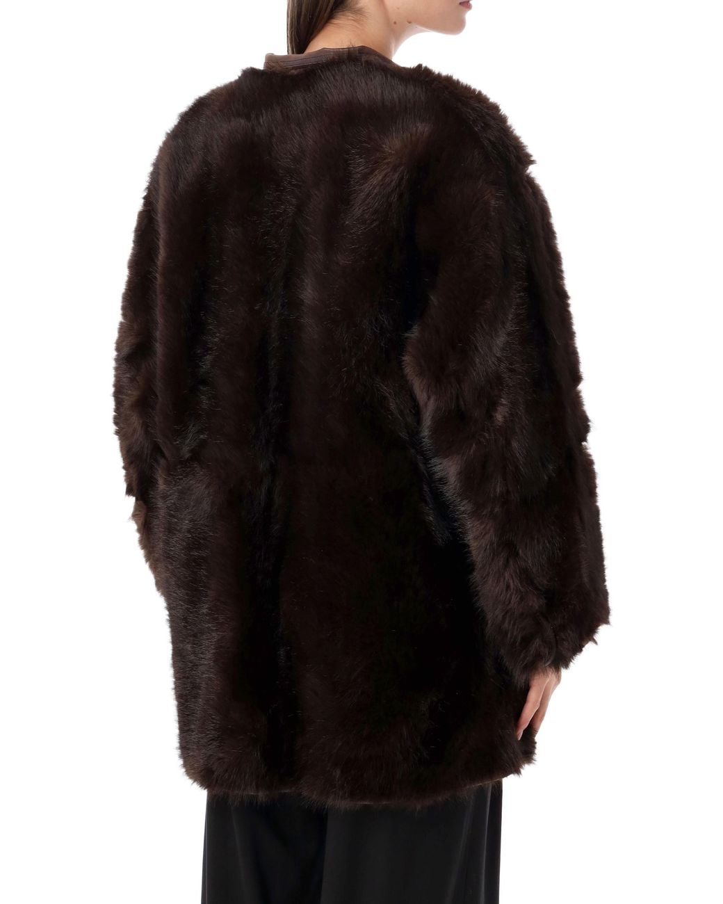 Urbancode Black Midi Jacket Toscana Faux Fur Reversabel