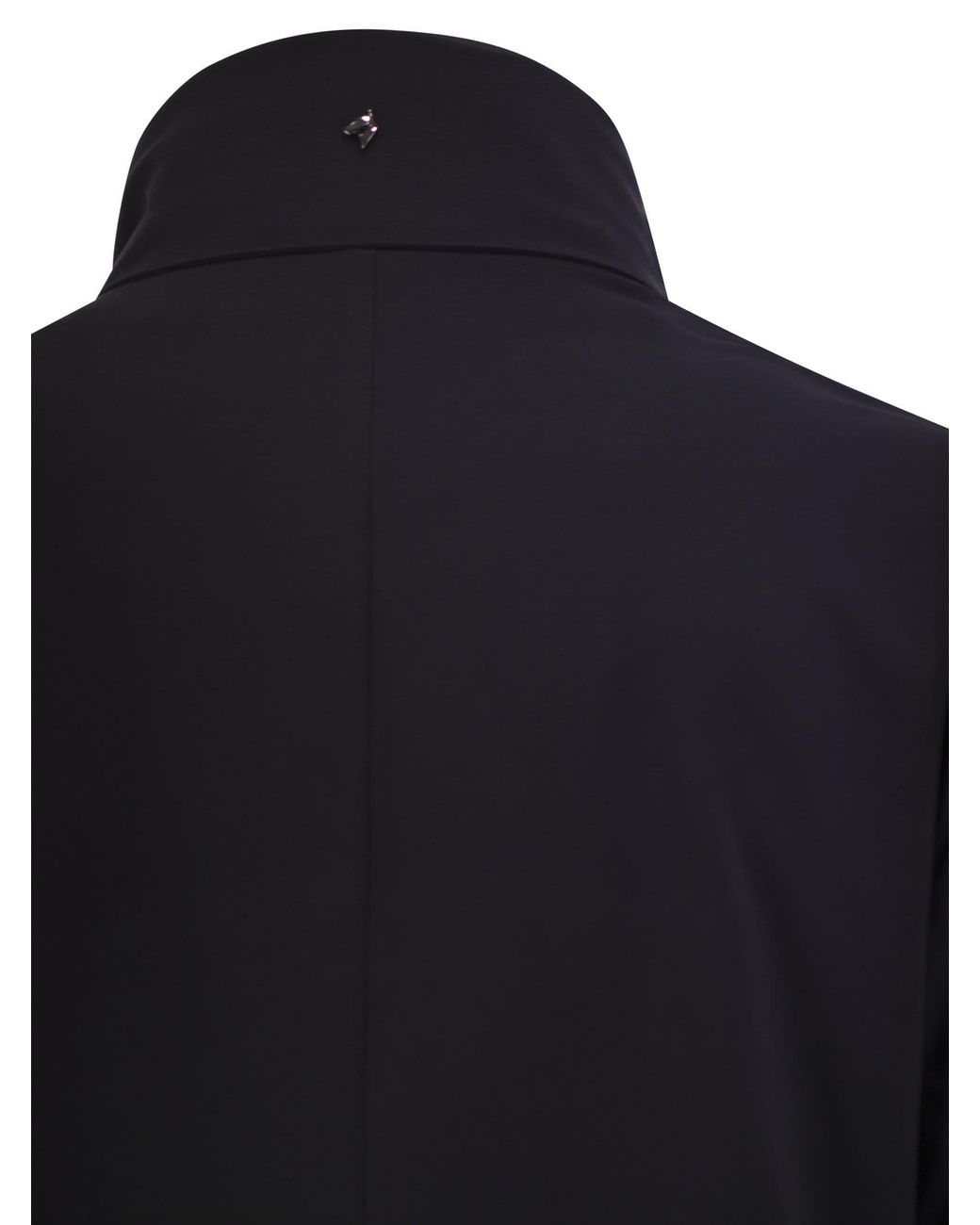 Montecore Black Double-Breasted Technical Fabric Jacket With Detachable Inner Bib for men