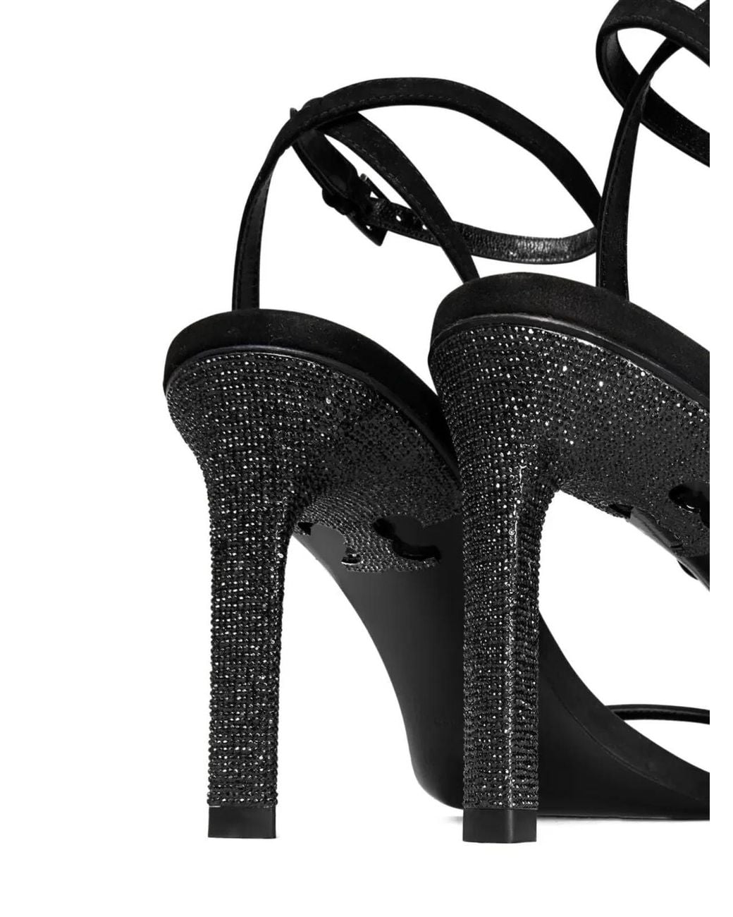 Tory Burch Black "Pave" Heel Sandal 90Mm
