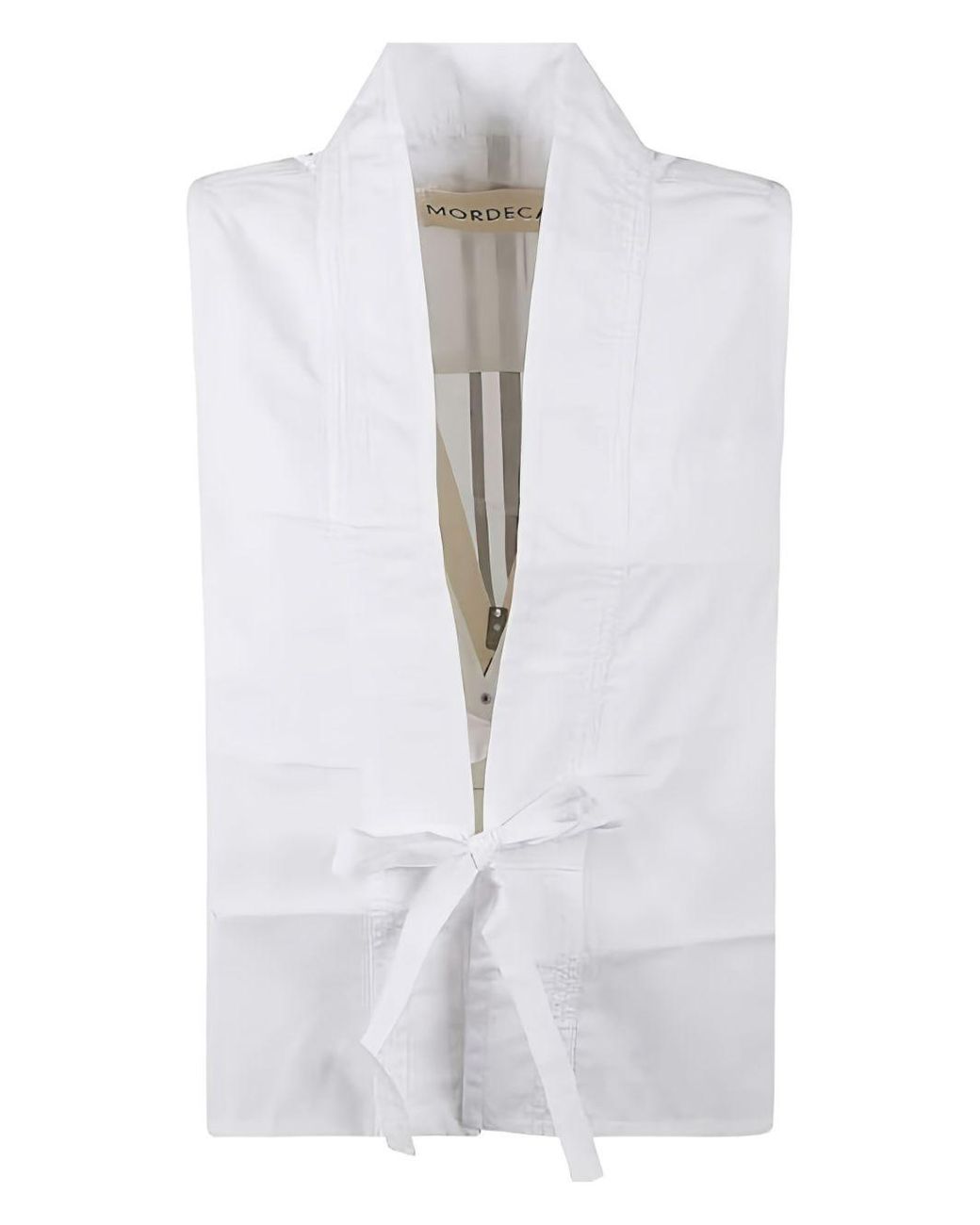 Mordecai White Sleeveless Collared Dresses