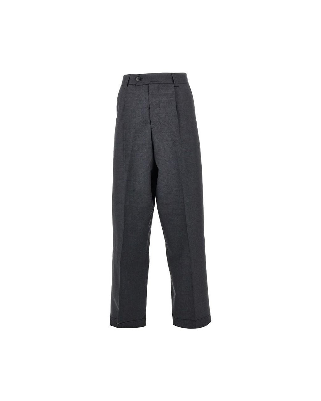 mfpen Gray Patch Tropical Wool Pants for men