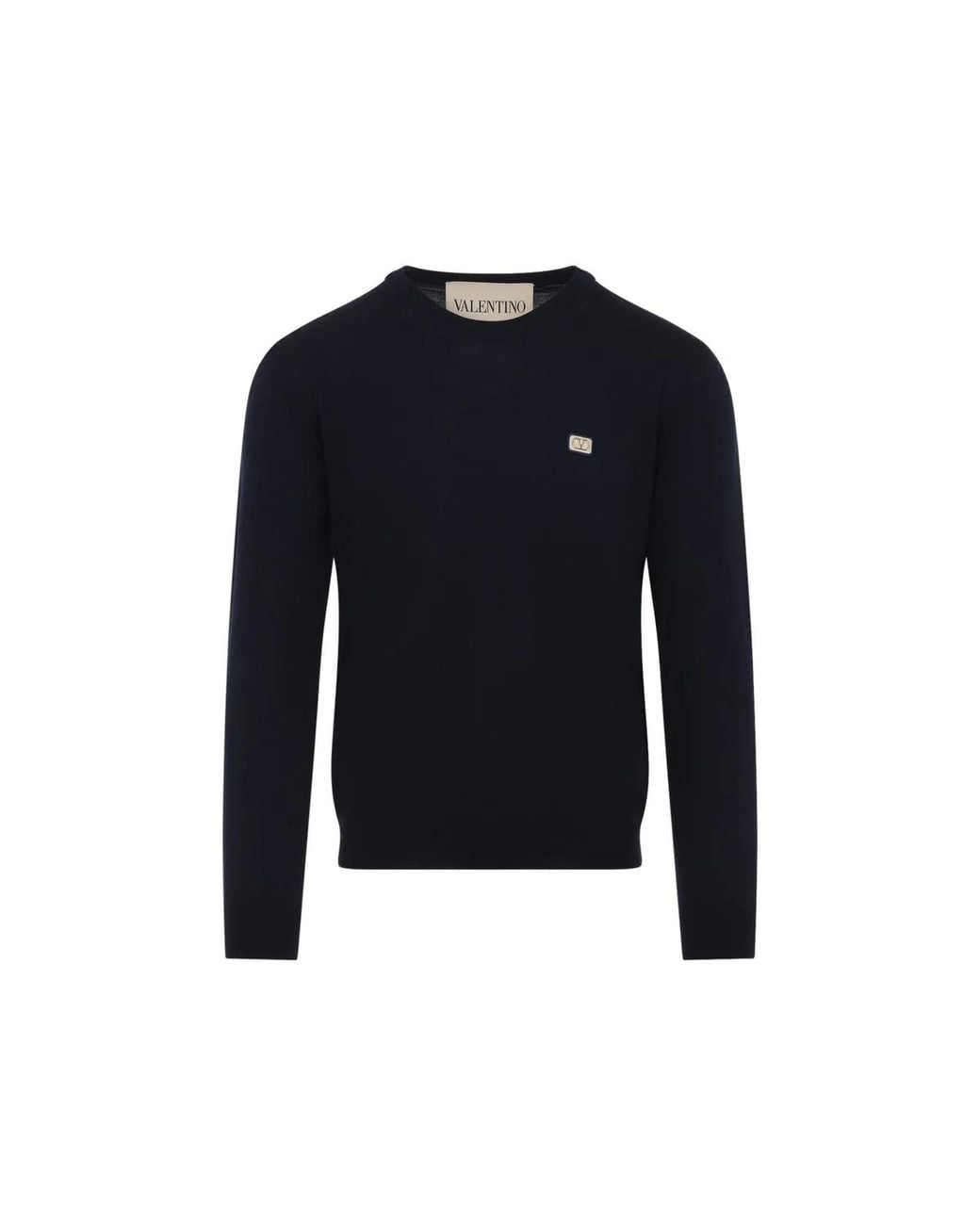 Valentino Blue Wool Crewneck Sweater for men