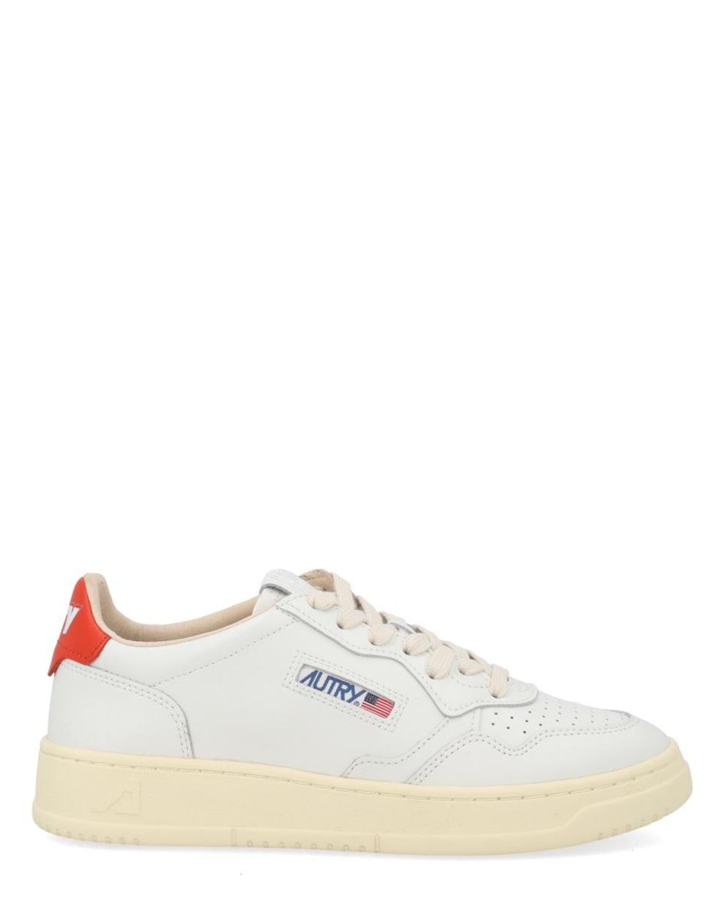 Autry White "Medalist Low" Sneaker