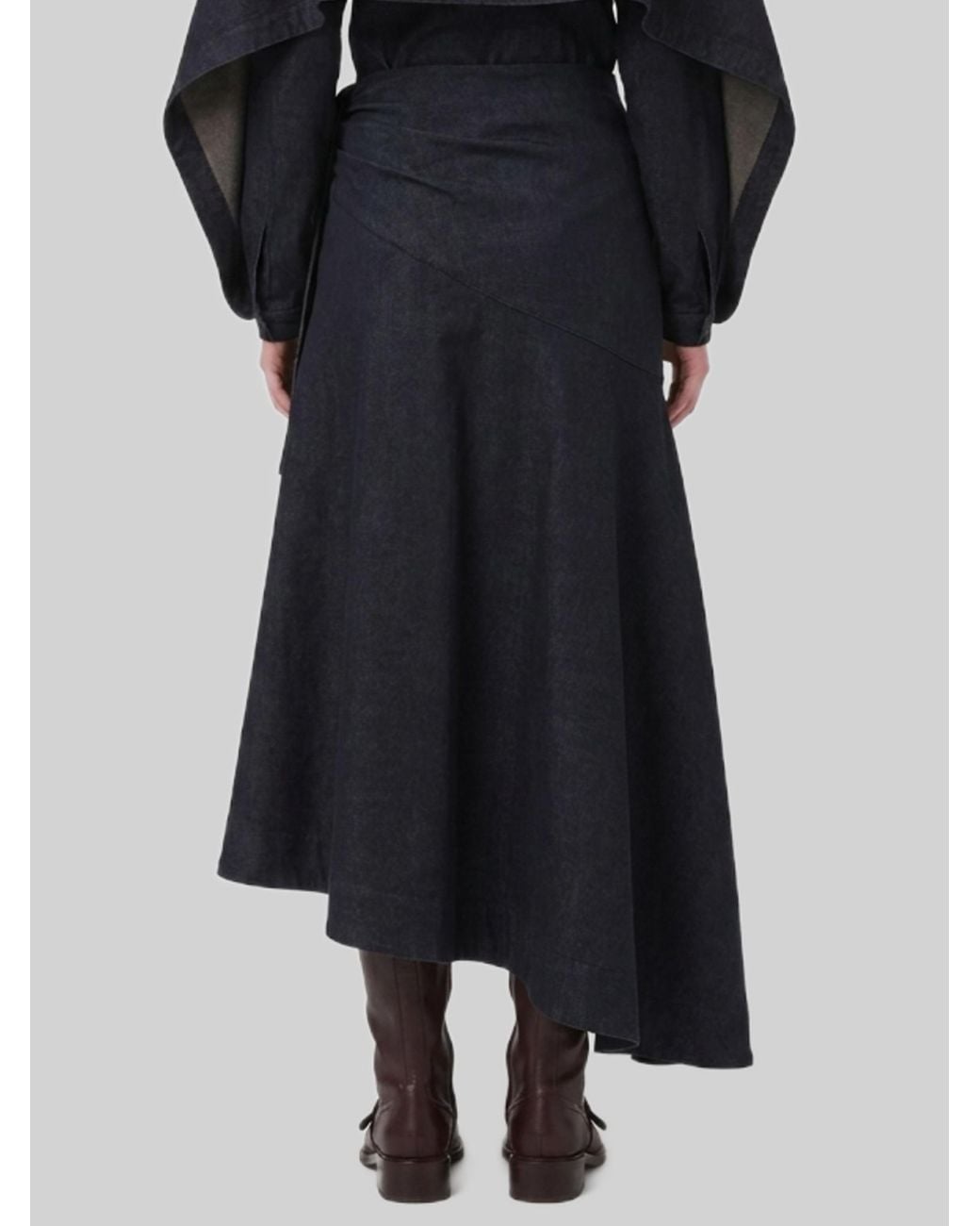 Zimmermann Blue Maxi Denim Skirt With Draping